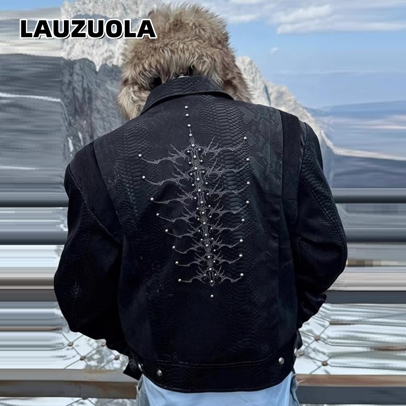 Embroidery Jacket - Giacca Nera da Uomo con Stampa