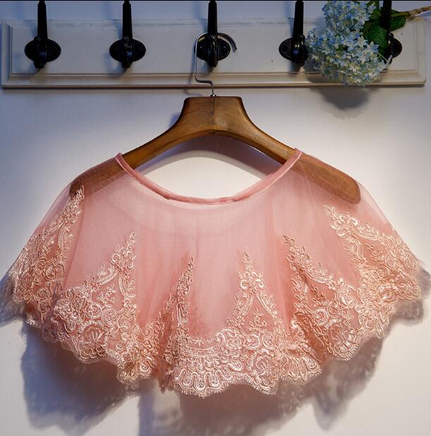 Embroidery Pashmina - Pashmina in rete rosa ricamata da