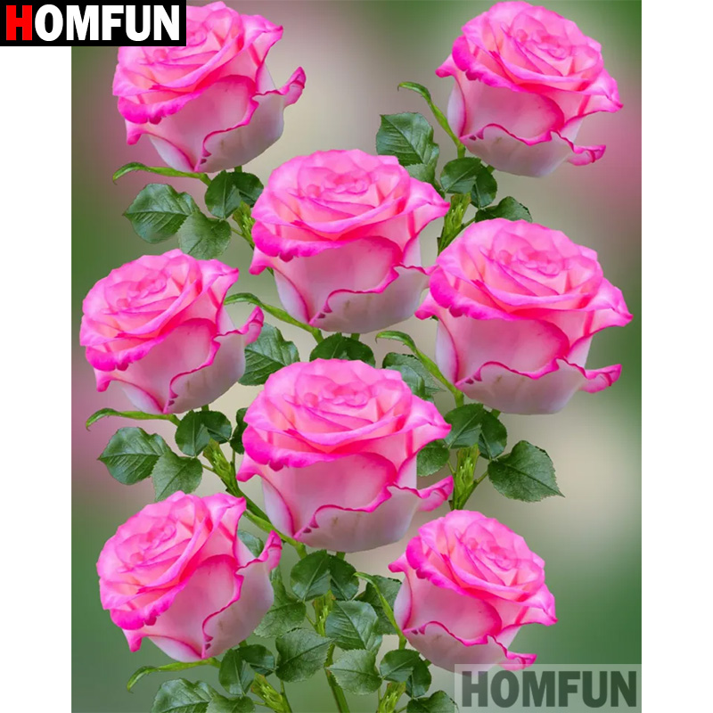 Embroidery Rose Stitch - HOMFUN Diamante Ricamo 