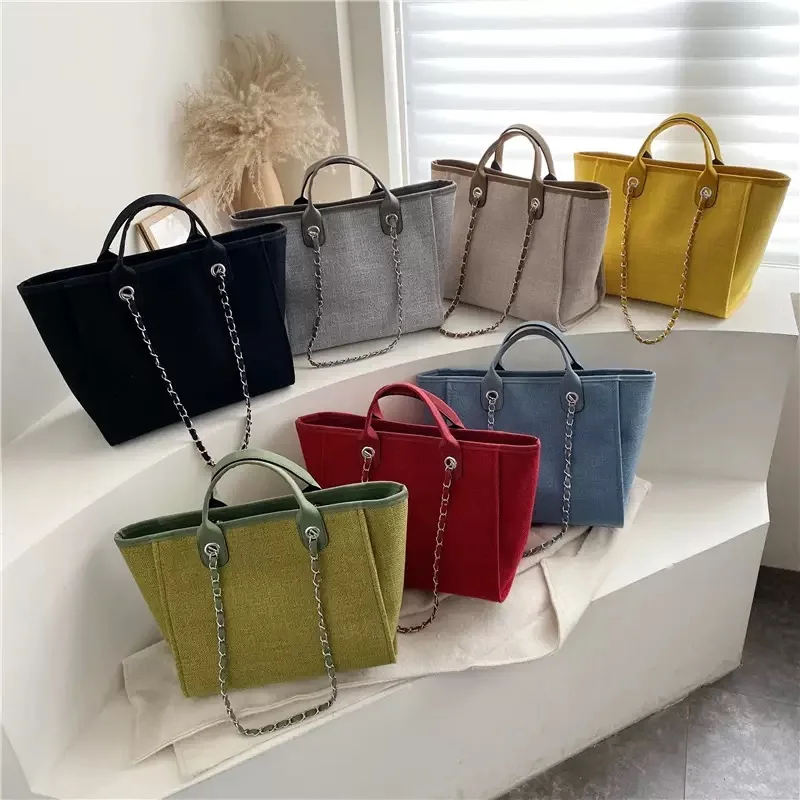 Embroidery Font - Borsa tote a catena con tracolla