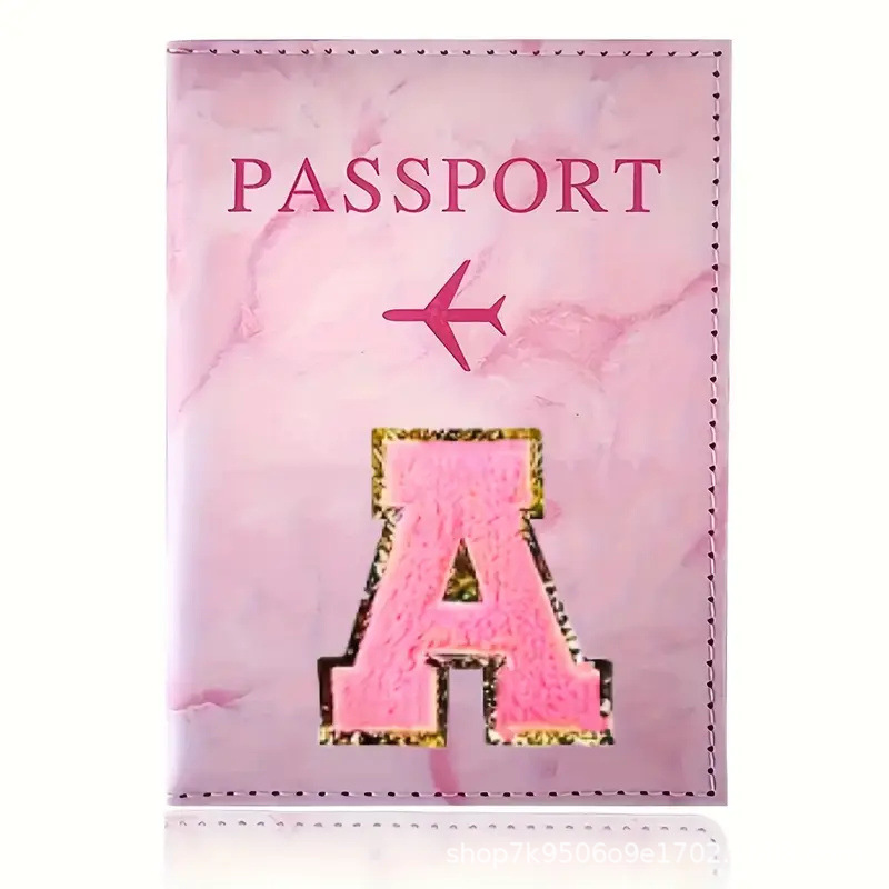 Embroidery Font - Porta Passaporto in Pelle PU Rosa