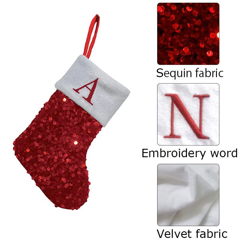 Calza di Natale rossa con pail - Embroidery Xmas Stocking recensione e prezzo