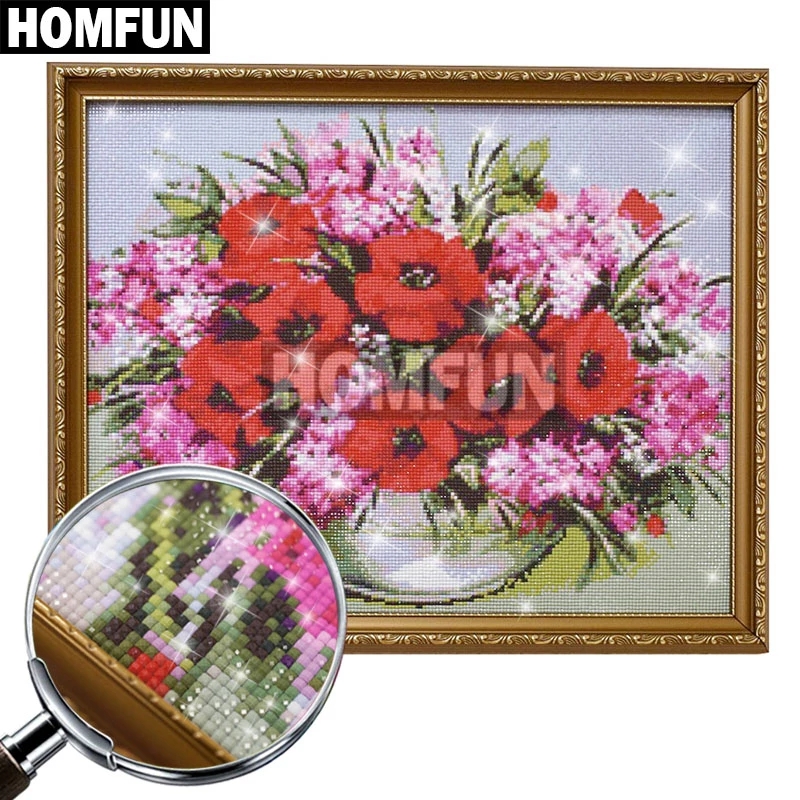HOMFUN Diamante Ricamo 