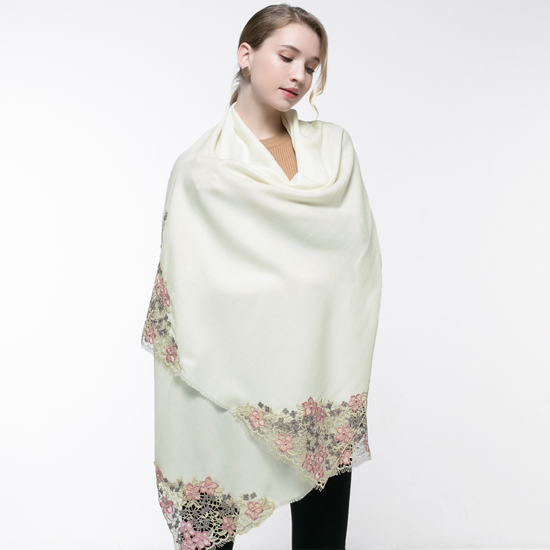 Reale di 100% Lana Sciarpa Ros - Embroidery Pashmina recensione e prezzo