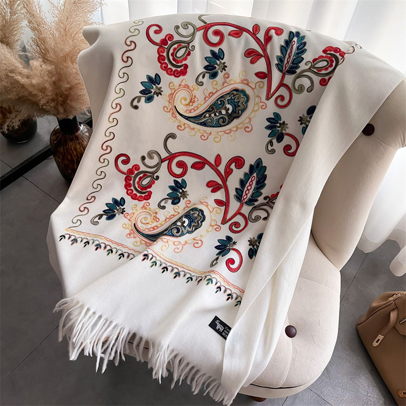 2024 moda sciarpa inverno scia - Embroidery Pashmina recensione e prezzo