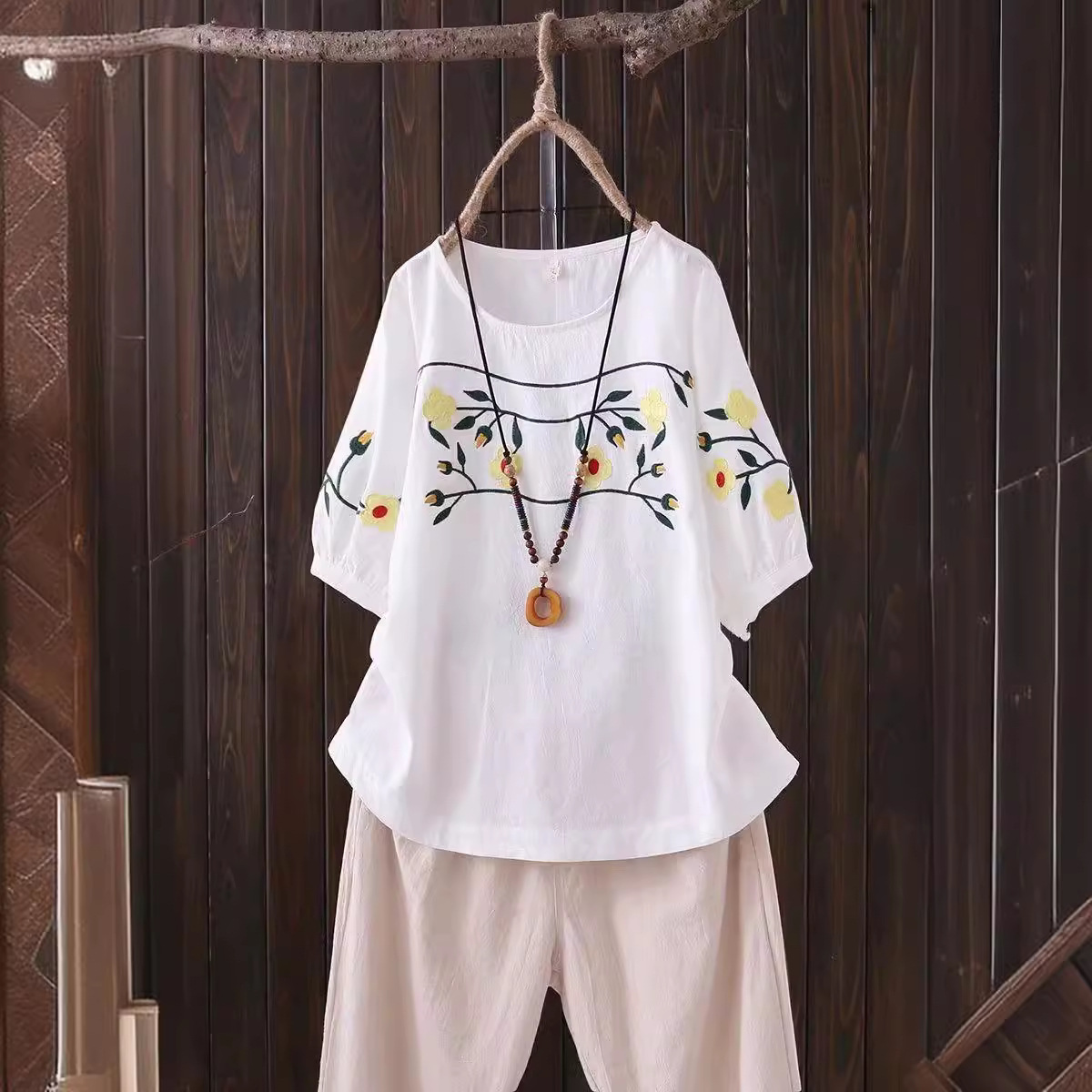 T-shirt a maniche corte da don - Embroidery Cotton Shirt recensione e prezzo